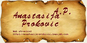 Anastasija Proković vizit kartica